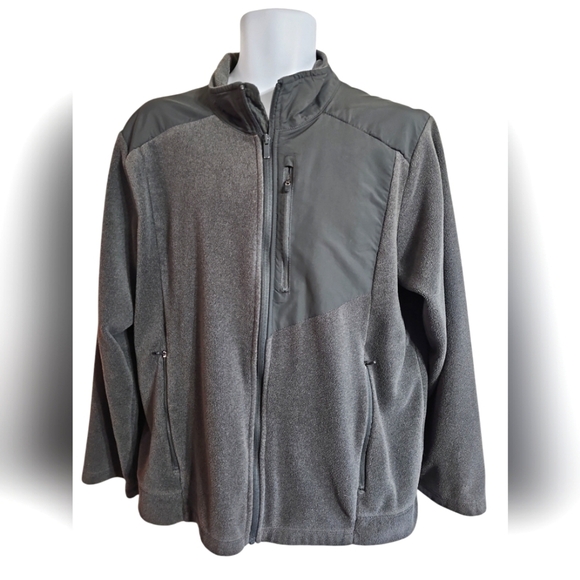 All in Motion Men’s Large Gray Full Zip Fleece Jacket Outdoor Gorpcore Warm Y2K - Picture 2 of 6